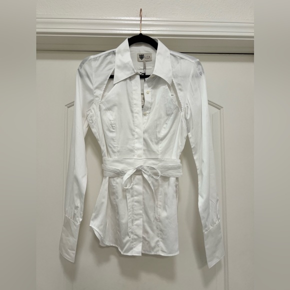 Lita by Ciara Tops - NWT RARE Lita by Ciara Cutout Button Down Top with Obi Style Belt